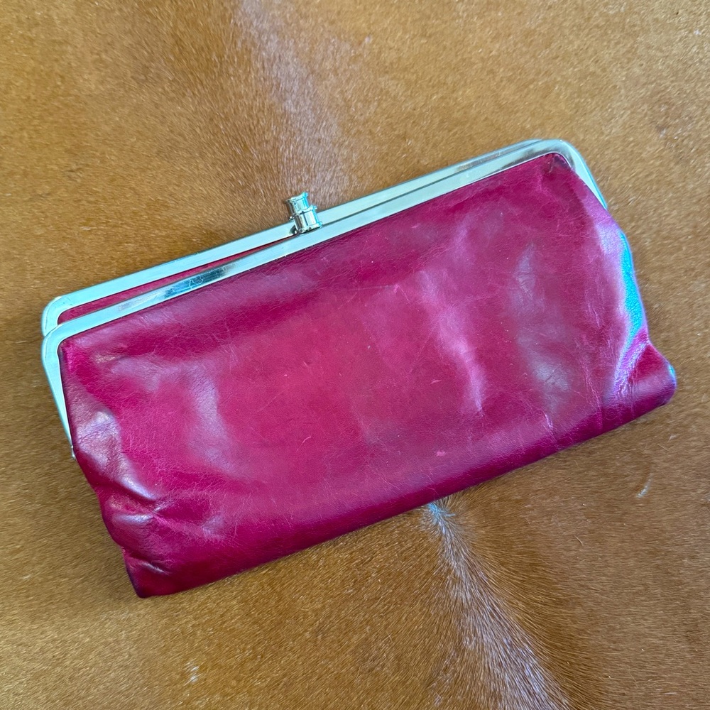 HOBO leather maroon clutch wallet